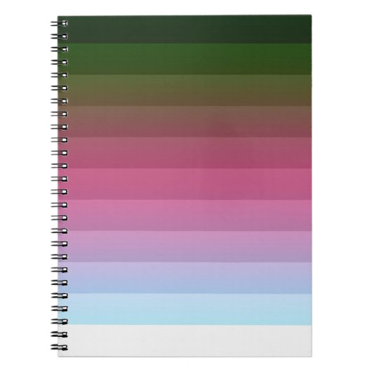 Carnet Grille ombre rayée doublée doux bleu multicolo (Devant)