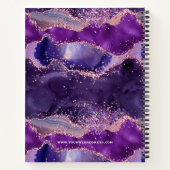 Carnet Grille violette texture agate design moderne (Dos)