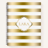 Carnet Grilles Métallurgiques Or Et Blanc (Devant)