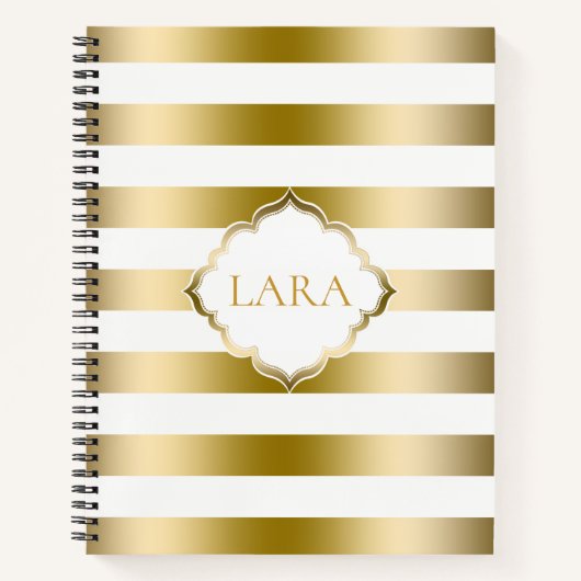 Carnet Grilles Métallurgiques Or Et Blanc (Devant)