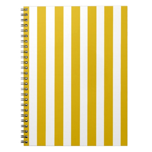 Carnet Grilles verticales jaunes et blanches de moutarde (Devant)