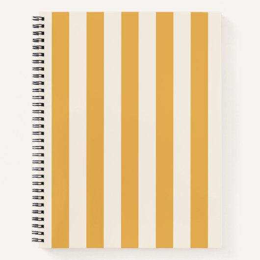 Carnet Grilles Verticales Moutarde Jaune Et Blanc Gratté (Devant)