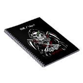 Carnet Grim Reaper Scythe Décès Skeleton Bones Halloween (Côté Droit)