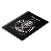 Carnet Grim Reaper Scythe Décès Skeleton Bones Halloween (Côté gauche)
