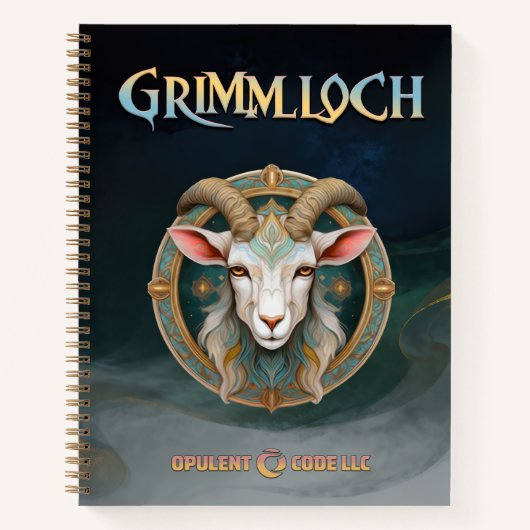 Carnet Grimmloch Emblème de la Chèvre Jeu de rôle fantast (Devant)