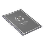 Carnet gris à monogramme couronne de laurier (Côté Droit)