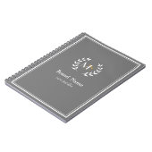 Carnet gris à monogramme couronne de laurier (Côté gauche)