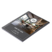 Carnet Gris Ajouter Logo Texte Personnalisé Société Photo (Côté gauche)
