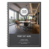 Carnet Gris Ajouter Logo Texte Personnalisé Société Photo (Devant)