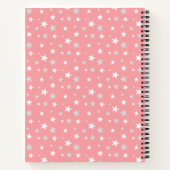 Carnet Gris argent clair et étoiles blanches sur rose cla (Dos)