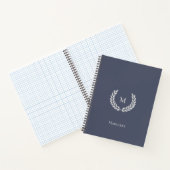 Carnet Gris argent Monogramme & Laurier sur gris acier (Intérieur)