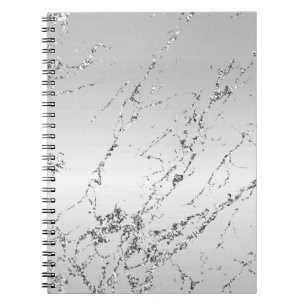 Carnet Gris Argent Pailleté Faux Brillants