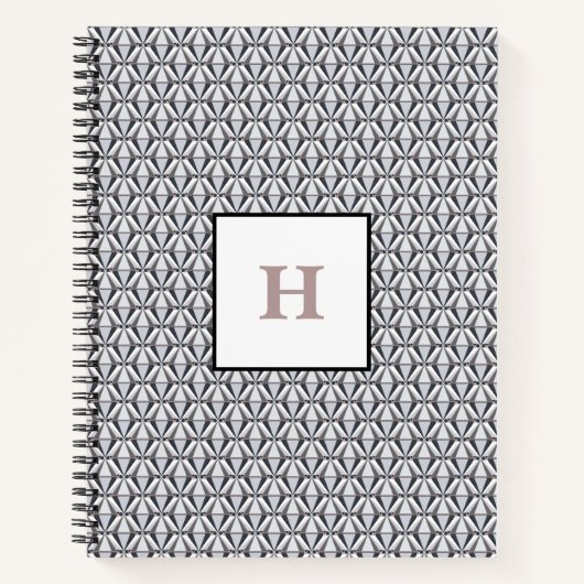 Carnet Gris avec rose (Devant)