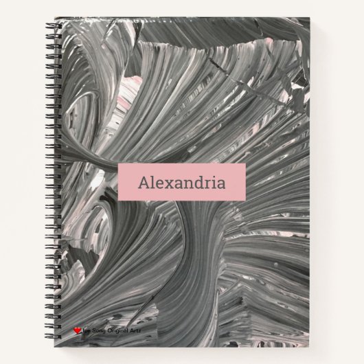 Carnet Gris blanc gris rose gris Abstrait 3D (Devant)