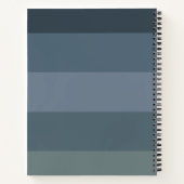 Carnet Gris bleu horizontal initial moderne (Dos)