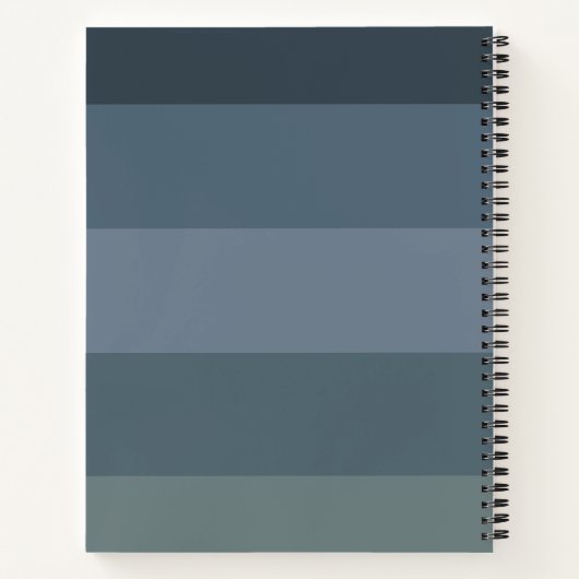 Carnet Gris bleu horizontal initial moderne (Dos)