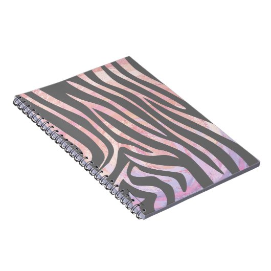 Carnet Gris clair et rose Zebra (Côté Droit)