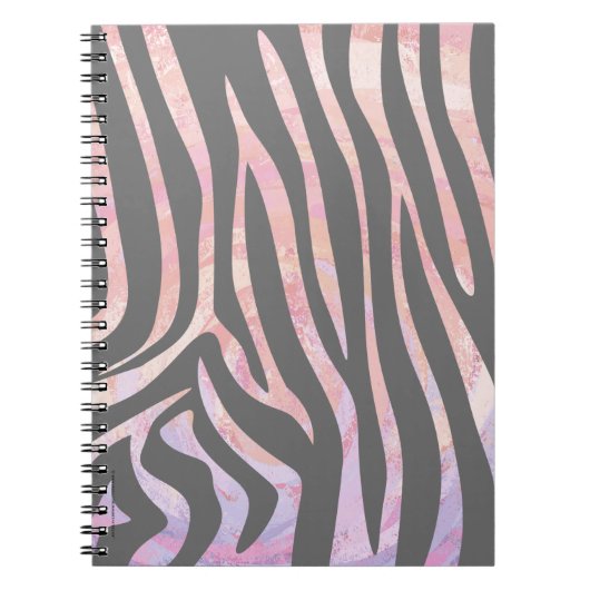 Carnet Gris clair et rose Zebra (Devant)