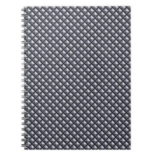 Carnet Gris de métal, look métallique, grille cloutée