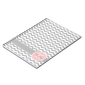 Carnet gris de monogramme de Chevron (Côté gauche)