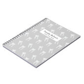 Carnet Gris dentaire de bureau de motif blanc de dents de (Côté gauche)