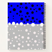 Carnet Gris esthétique & Couleur Bleue - Nom Monogramme (Dos)