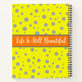 Carnet Gris esthétique et couleur jaune - Nom Monogramme (Dos)