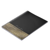 Carnet Gris et or Moderne Glamour Sequins Chic Élégant (Côté gauche)