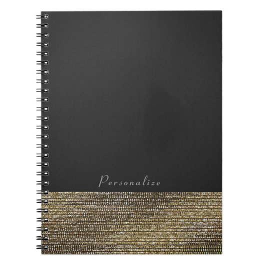 Carnet Gris et or Moderne Glamour Sequins Chic Élégant (Devant)