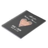 Carnet gris et rose d'organisateur de wedding (Côté gauche)