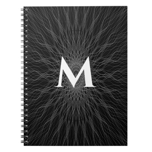 Carnet Gris fil ondes noir monogramme (Devant)