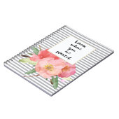 Carnet Gris Gris Aquarelle rose Fleur (Côté gauche)