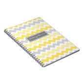 Carnet gris jaune de chevrons de wedding planner (Côté Droit)