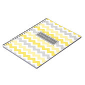 Carnet gris jaune de chevrons de wedding planner (Côté gauche)