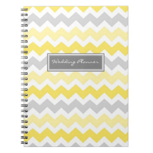 Carnet gris jaune de chevrons de wedding planner