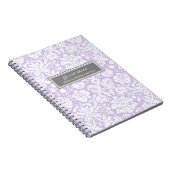 Carnet gris lilas de damassé de livre d'invité de (Côté Droit)