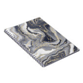 Carnet Gris marbré, blanc et or photo spirale (Côté Droit)