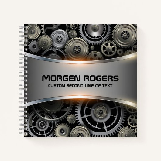 Carnet Gris métallique, texture arrière - plan (Devant)