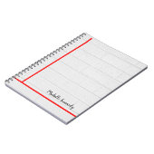 Carnet Gris Mur Rouge Lignes Minimaliste Professionnel Mo (Côté gauche)
