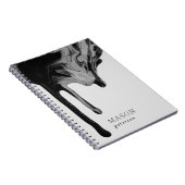 Carnet Gris Noir Abstrait brillant en marbre transparent (Côté Droit)