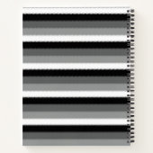 Carnet Gris noir blanc rayures Design (Dos)