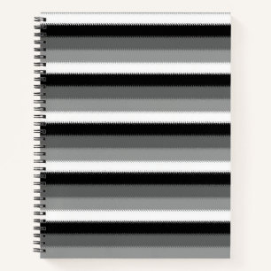 Carnet Gris noir blanc rayures Design