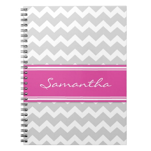 Carnet gris rose nommé fait sur commande de (Devant)