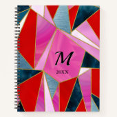 Carnet gris rouge chic abstrait (Devant)