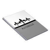 Carnet Gris Swanky Fleur De Lis (Côté Droit)