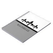 Carnet Gris Swanky Fleur De Lis (Côté gauche)