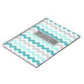 Carnet gris turquoise de Chevron de livre d'invité (Côté gauche)