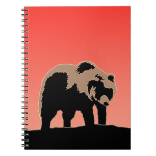 Carnet Grizzly Bear au coucher du soleil - Art original d