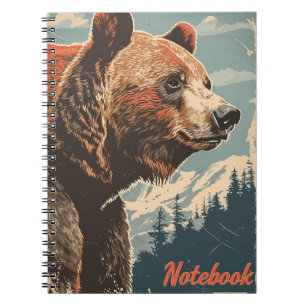 Carnet Grizzly d'ours Brown Vintage