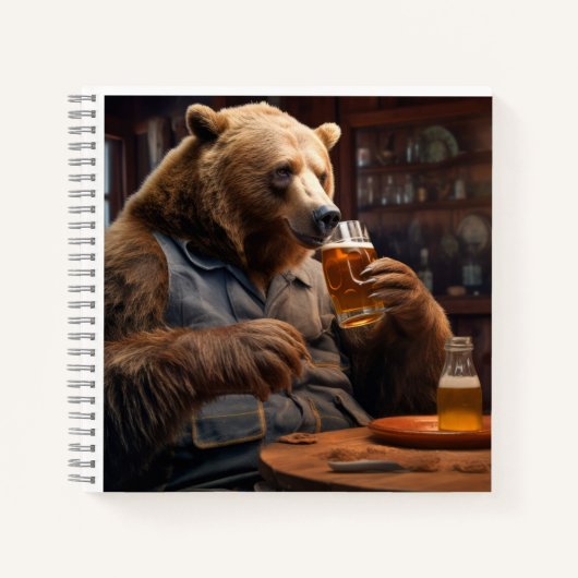 Carnet Grizzly Oear Animal Fun Boire Joyeux Temps De Rela (Devant)